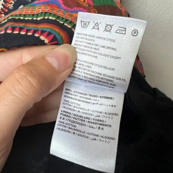 Anthropologie FARM Rio tribal tiger print Multicolor V-Neck Tunic Mini Dress XS - Picture 8 of 9